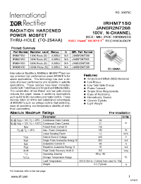Datasheet IRHM7150 manufacturer IRF