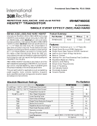 Datasheet IRHM7460SE manufacturer IRF