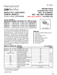 Datasheet IRHM8054 manufacturer IRF