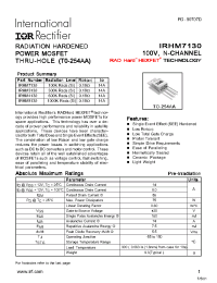 Datasheet IRHM8130 manufacturer IRF