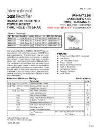 Datasheet IRHM8260 manufacturer IRF