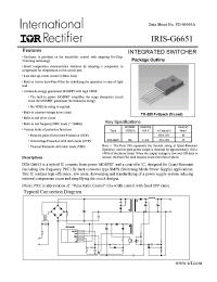 Datasheet IRIS-G6651 manufacturer IRF