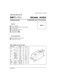 Datasheet IRKD600-12 manufacturer IRF