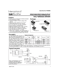 Datasheet IRS21084SPBF manufacturer IRF