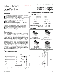 Datasheet IRS2110-2PBF manufacturer IRF