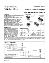 Datasheet IRS2181STRPBF manufacturer IRF