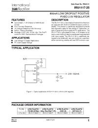 Datasheet IRU1117-25CDTR manufacturer IRF