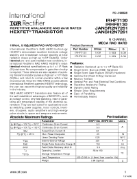 Datasheet JANSH2N7261 manufacturer IRF