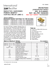 Datasheet JANSR2N7394U manufacturer IRF