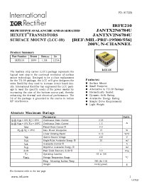 Datasheet JANTX2N6784U manufacturer IRF