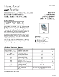 Datasheet JANTXV2N6770 manufacturer IRF