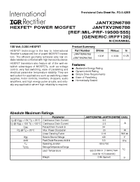 Datasheet JANTXV2N6788 производства IRF