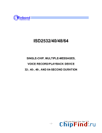 Datasheet ISD2540PI manufacturer ISD