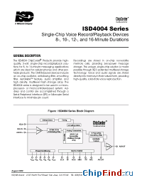Datasheet ISD4004-08M manufacturer ISD