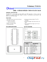 Datasheet W24L01A-10 manufacturer ISD