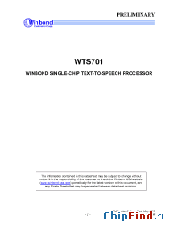 Datasheet WTS701EM manufacturer ISD