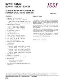 Datasheet IS24C01-2PI manufacturer ISSI