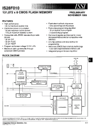 Datasheet IS28F010-45PLI manufacturer ISSI