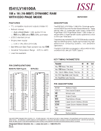 Datasheet IS41LV16100A-50T manufacturer ISSI