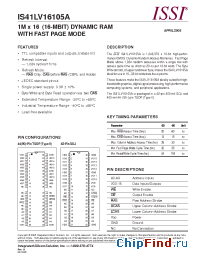 Datasheet IS41LV16105A-60T manufacturer ISSI