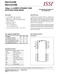 Datasheet IS41LV4100-60JI manufacturer ISSI