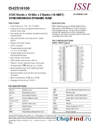 Datasheet IS42S16100-12 manufacturer ISSI