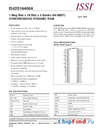 Datasheet IS42S16400A-10T manufacturer ISSI