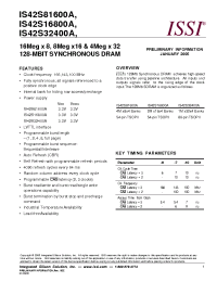 Datasheet IS42S16800A-10T manufacturer ISSI