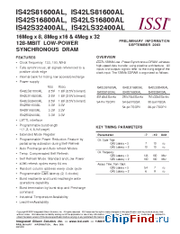 Datasheet IS42S16800AL-7T manufacturer ISSI