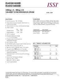 Datasheet IS45S16800B manufacturer ISSI