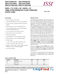 Datasheet IS61LF102418A-6.5B2I manufacturer ISSI