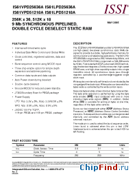 Datasheet IS61LPD25636A-250B3 manufacturer ISSI