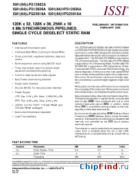 Datasheet IS61LPS12832A-250B2I manufacturer ISSI