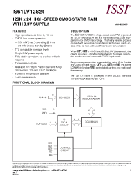 Datasheet IS61LV12824-10BL manufacturer ISSI