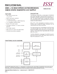 Datasheet IS61LV25616AL-12B manufacturer ISSI