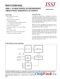 Datasheet IS61LV25616AL-15KI manufacturer ISSI