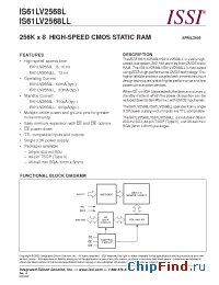 Datasheet IS61LV2568L-10K manufacturer ISSI