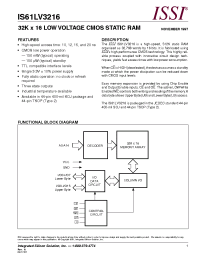 Datasheet IS61LV3216 manufacturer ISSI