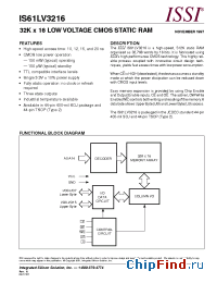 Datasheet IS61LV3216-10 manufacturer ISSI