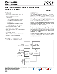 Datasheet IS61LV6416-20I manufacturer ISSI