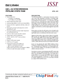 Datasheet IS61LV6464-100 manufacturer ISSI