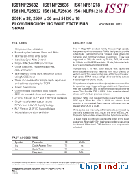 Datasheet IS61NF25632-10BI manufacturer ISSI