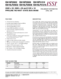 Datasheet IS61NP25632-5B manufacturer ISSI