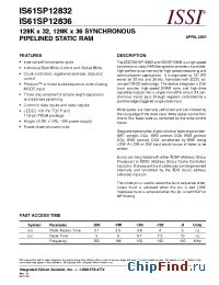 Datasheet IS61SP12832-117I manufacturer ISSI