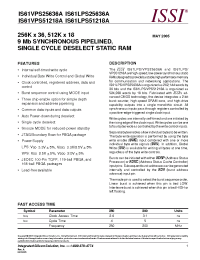 Datasheet IS61VPS51218A manufacturer ISSI