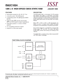 Datasheet IS62C1024-55Q manufacturer ISSI