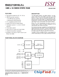 Datasheet IS62LV12816LL-10T manufacturer ISSI