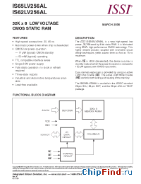 Datasheet IS62LV256AL-20TI manufacturer ISSI