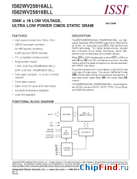 Datasheet IS62WV25616ALL-70BI manufacturer ISSI