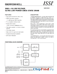 Datasheet IS62WV25616CLL-70B2I manufacturer ISSI